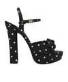 Dolce & Gabbana Keira Embellished Polka-dot Satin Sandals In Black