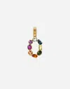 Dolce & Gabbana 18 Kt Yellow Gold Rainbow Pendant  With Multicolor Finegemstones Representing Number 0 In Yellow Gold