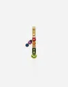 Dolce & Gabbana 18 Kt Yellow Gold Rainbow Pendant With Multicolor Finegemstones Representing Number 1 Yellow Gold Fe In Yellow Gold