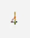 Dolce & Gabbana 18 Kt Yellow Gold Rainbow Pendant With Multicolor Finegemstones Representing Number 4 Yellow Gold Fe In Yellow Gold