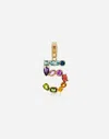 Dolce & Gabbana 18 Kt Yellow Gold Rainbow Pendant With Multicolor Finegemstones Representing Number 5 Yellow Gold Fe In Yellow Gold