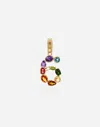 Dolce & Gabbana 18 Kt Yellow Gold Rainbow Pendant With Multicolor Finegemstones Representing Number 6 Yellow Gold Fe In Yellow Gold