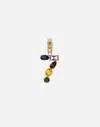Dolce & Gabbana 18 Kt Yellow Gold Rainbow Pendant With Multicolor Finegemstones Representing Number 7 Yellow Gold Fe In Yellow Gold