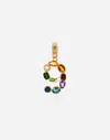 Dolce & Gabbana 18 Kt Yellow Gold Rainbow Pendant With Multicolor Finegemstones Representing Number 9 Yellow Gold Fe In Yellow Gold