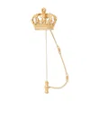 Dolce & Gabbana Crown Stick Pin Brooch In Yellow And White Gold With Curly Gold Thread Embellishments And Sphere In Gold