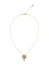Dolce & Gabbana 18kt Yellow Gold Devotion Sacred Heart Diamond And Pearl Pendant Necklace In Gold