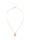 Dolce & Gabbana 18kt Yellow Gold Pearl Rosette Pendant Necklace In Gold