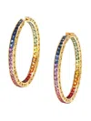 Dolce & Gabbana 18kt Yellow Gold Diamond Sapphire Rainbow Hoops In Gold