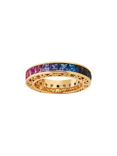 Dolce & Gabbana Gradient Sapphire Ring In Gold