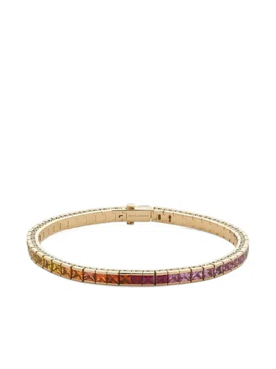 DOLCE & GABBANA 18K YELLOW GOLD SAPPHIRE TENNIS BRACELET