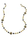 Dolce & Gabbana 18k Yellow Gold Sicily Jade And Black Sapphire Necklace In Gold