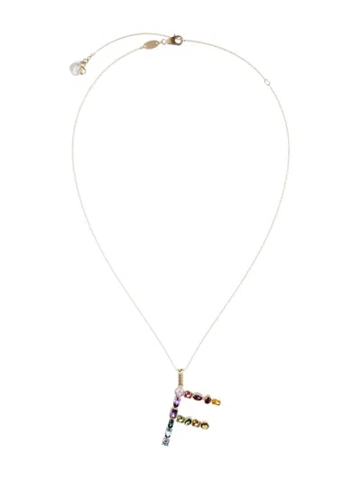 Dolce & Gabbana 18kt Yellow Gold Initial F Gemstone Necklace