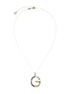 Dolce & Gabbana 18kt Yellow Gold Initial G Gemstone Necklace In Gold