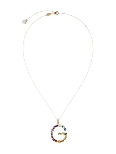 Dolce & Gabbana 18kt Yellow Gold Initial G Gemstone Necklace