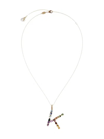 Dolce & Gabbana 18kt Yellow Gold Initial K Gemstone Necklace