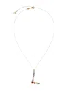 Dolce & Gabbana 18kt Yellow Gold Initial L Gemstone Necklace In Gold