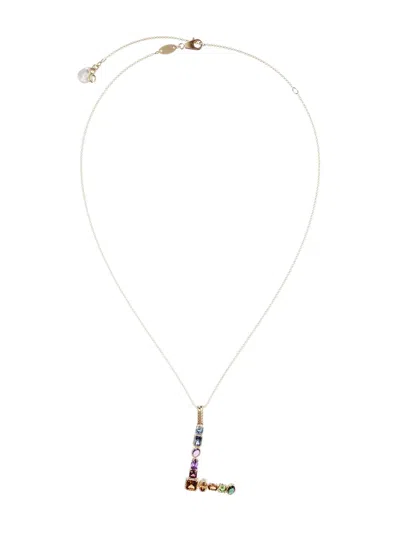 Dolce & Gabbana 18kt Yellow Gold Initial L Gemstone Necklace