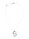 Dolce & Gabbana 18kt Yellow Gold Initial S Gemstone Necklace In Gold