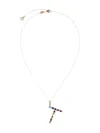 Dolce & Gabbana 18kt Yellow Gold Initial T Gemstone Necklace In Gold