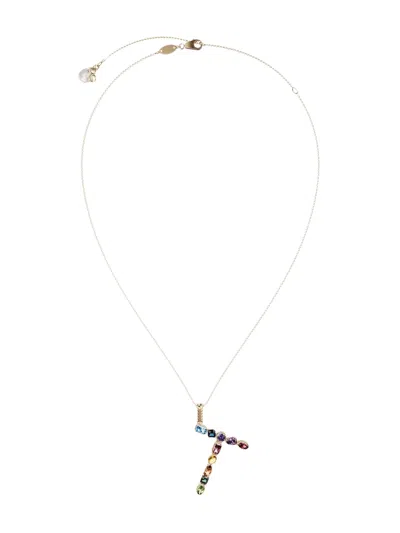 Dolce & Gabbana 18kt Yellow Gold Initial T Gemstone Necklace