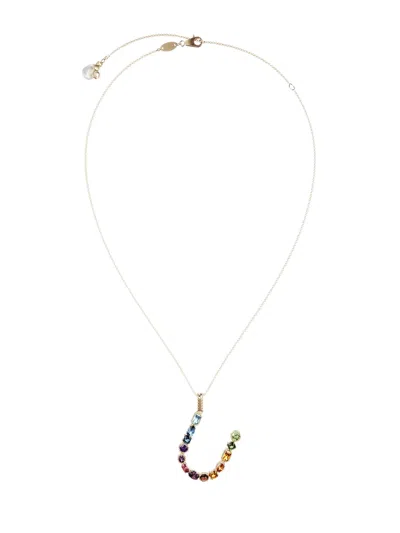 Dolce & Gabbana 18kt Yellow Gold Initial U Gemstone Necklace