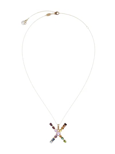 Dolce & Gabbana 18kt Yellow Gold Initial X Necklace
