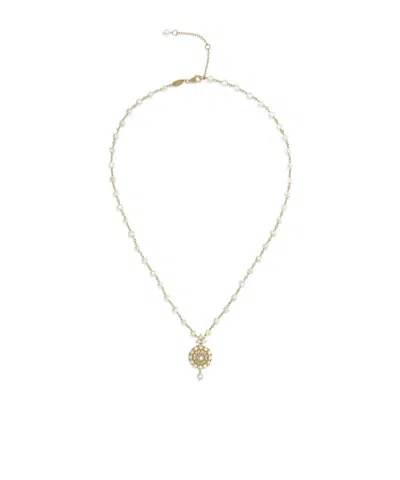 Dolce & Gabbana 18kt Yellow Gold Pearl Rosette Pendant Necklace