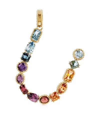 Dolce & Gabbana 18kt Yellow Gold U Letter Gemstone Pendant
