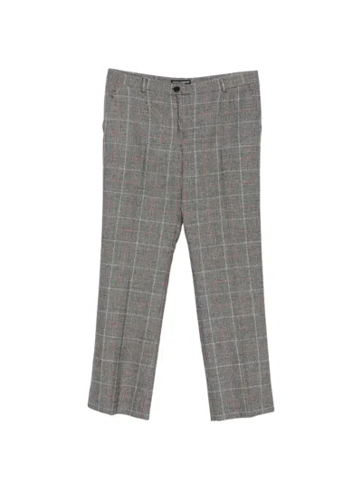 Pre-owned Dolce & Gabbana 1990s Check-pattern Trousers In Grey
