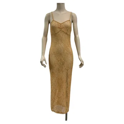Pre-owned Dolce & Gabbana 1990s  Lace Maxi Dress In Brown