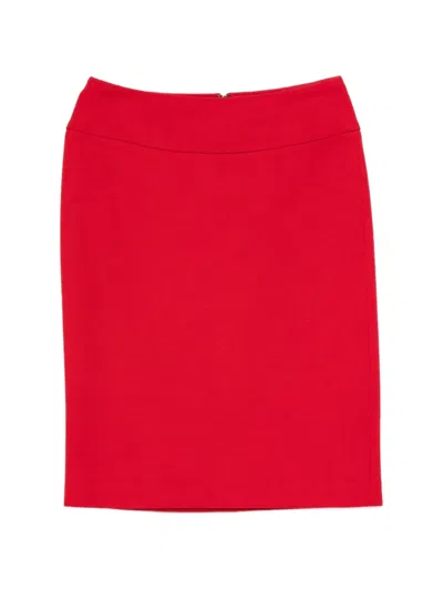 Pre-owned Dolce & Gabbana 1990s Rear-zip Midi Skirt In Red