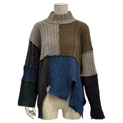 Pre-owned Dolce & Gabbana 1994  “le Maglie” Runway Patchwork Reconstructed Knit Cardigan In Black