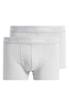Dolce & Gabbana Dolce&gabbana 2-pack Logo Waist Boxer Briefs In Melange Grey