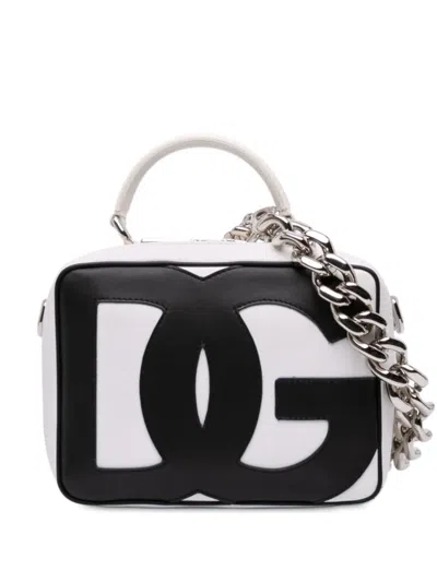 Pre-owned Dolce & Gabbana 2000-2010 Leather Dg Logo Satchel In Black