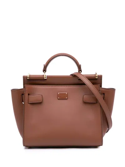 Pre-owned Dolce & Gabbana 2000-2024 Small Calfskin Sicily 62 Satchel