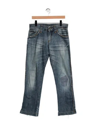 Pre-owned Dolce & Gabbana 2000's Bootcut Jeans In Blue