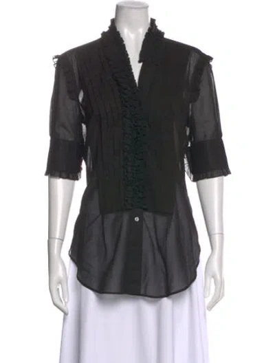 Pre-owned Dolce & Gabbana 2000's V-neck Blouse In Black