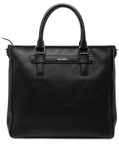 Pre-owned Dolce & Gabbana 2000-2020 Leather Dauphine Satchel In Black