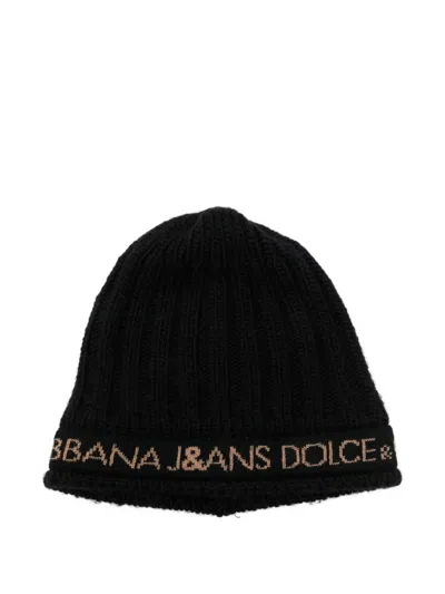 Pre-owned Dolce & Gabbana 2000s Beanie Hat In Black