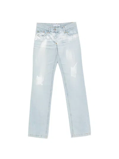 Pre-owned Dolce & Gabbana 2000s Bleached-effect Jeans In Blue