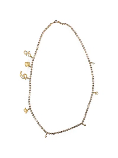 Pre-owned Dolce & Gabbana 2000s Charm Chain Belt In Gold