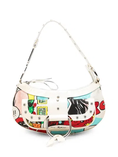 Pre-owned Dolce & Gabbana 2000s Comic-print Shoulder Bag In White