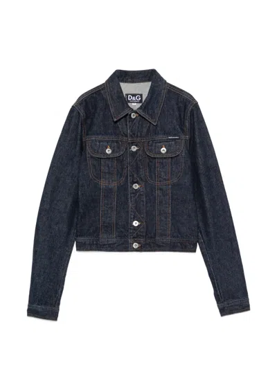 Pre-owned Dolce & Gabbana 2000s Contrast-stitch Jacket In Blue