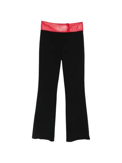 Pre-owned Dolce & Gabbana 2000s Contrast-waistband Trousers In Black