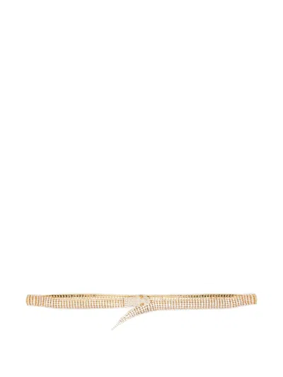 Pre-owned Dolce & Gabbana 2000s Crystal-embellished Snake Belt In Gold