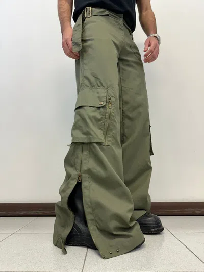 Pre-owned Dolce & Gabbana 2000s  Ski Flared Cargo Baggy Pants In Green