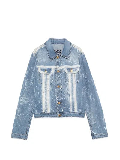 Pre-owned Dolce & Gabbana 2000s Embellished Jacket In Blue