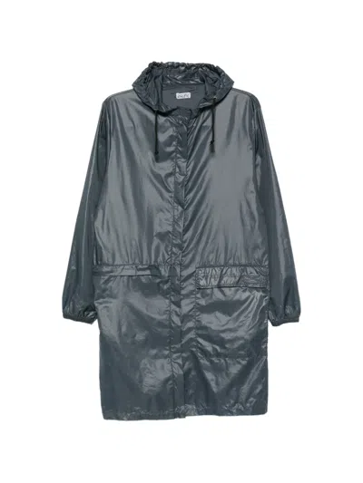 Pre-owned Dolce & Gabbana 2000s Hooded Logo-print Raincoat In Grey