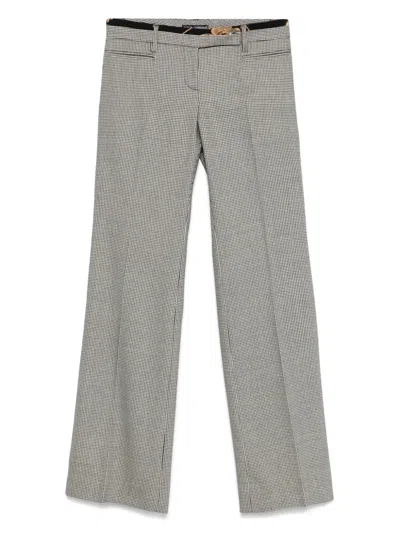 Pre-owned Dolce & Gabbana 2000s Houndstooth-pattern Trousers In Black