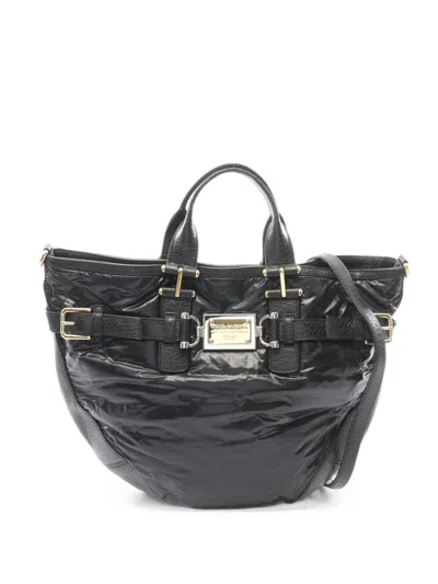 Pre-owned Dolce & Gabbana 2000s Leather Tote Bag In Black
